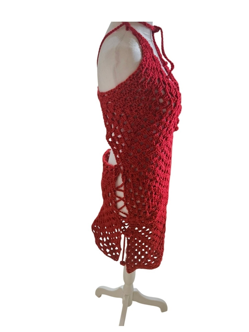 HANDCRAFTED GRANNYCORE DRESS WEARABLE ART - Picture 8 of 16